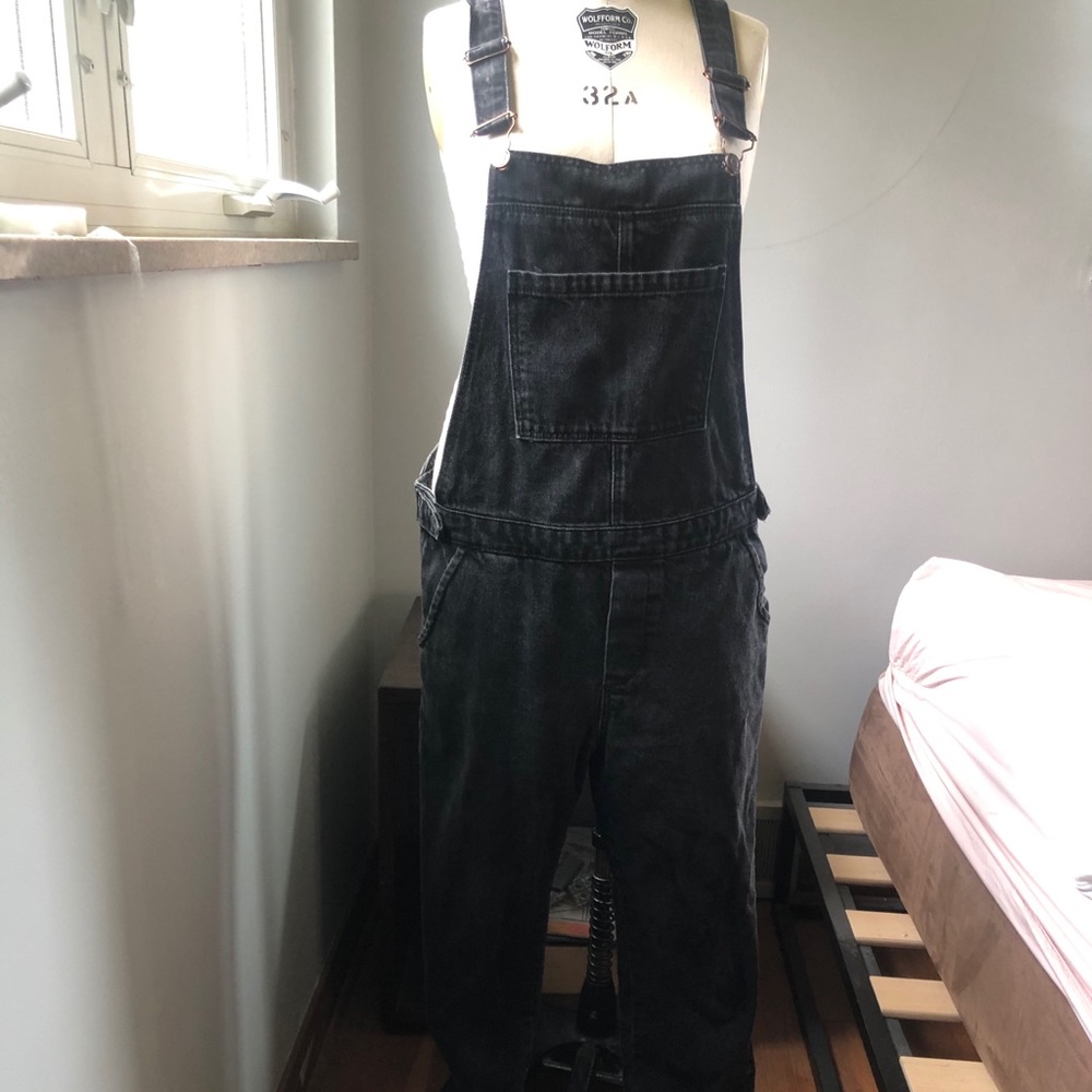 Topshop Black Denim Overalls - Picture 2 of 11